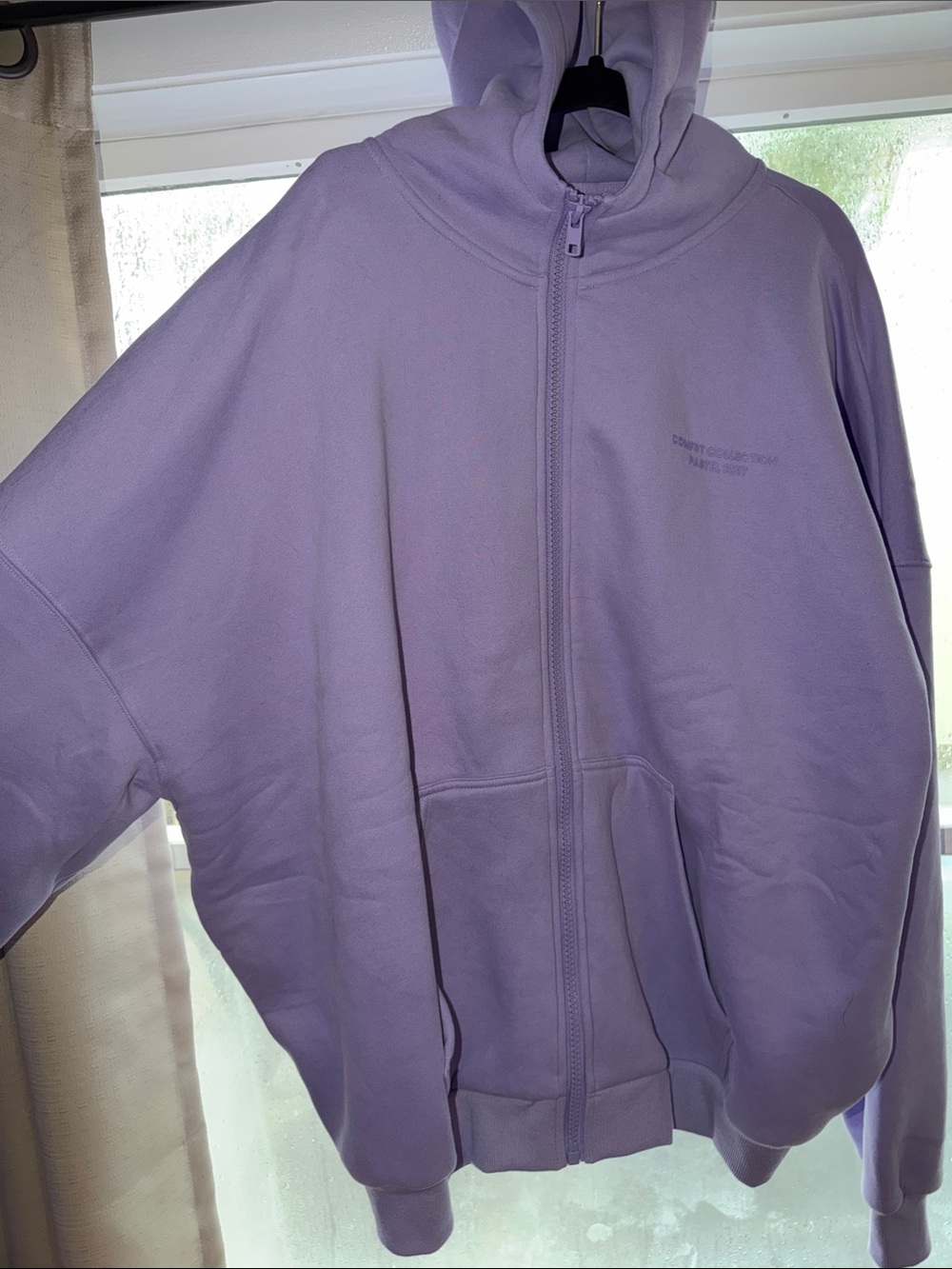Comfrt Pastel Edit Lavender Full Zip Hoodie XL NWOT Oversized - Picture 5 of 6